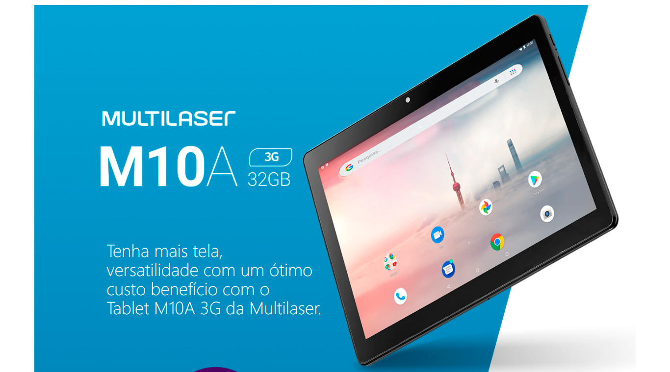  Tablet Multilaser M10a 32gb Tela 10 3g Bluetooth Quad Core Preto Nb331 